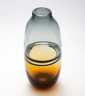 Glass Smoke & Amber two-tone 30cm Vase 